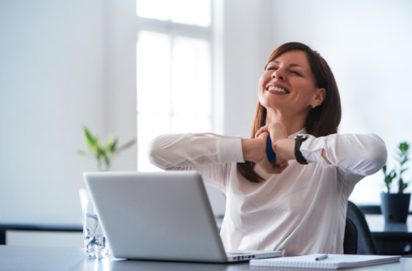 happy laptop user